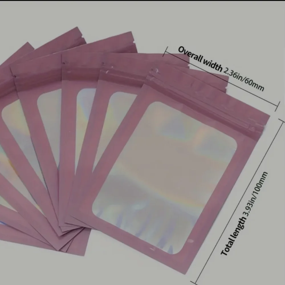 60×100mm pink resealable storage bags for cosmetics/jelewry small business 10pk